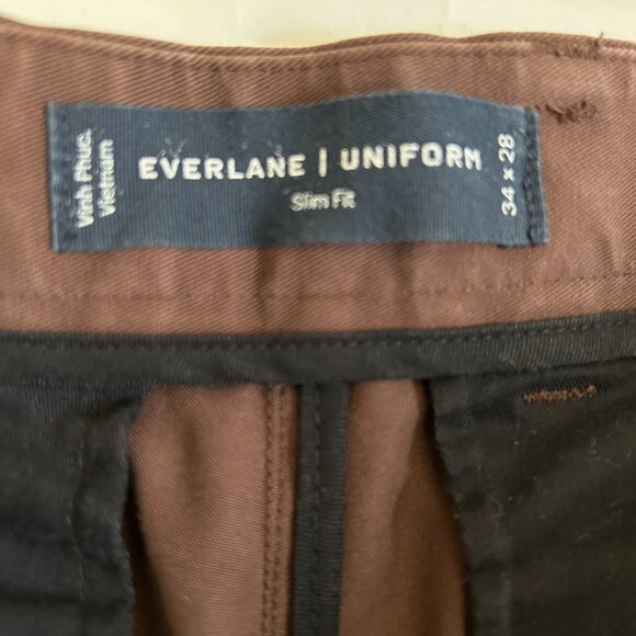Everlane Uniform Performance Pants Mens 34 x 28 Slim Fit Brown Stretch Preppy - Picture 4 of 12